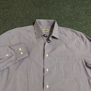 Gitman Bros Shirt Mens Large Button Down Purple Check Long Sleeve Cotton USA